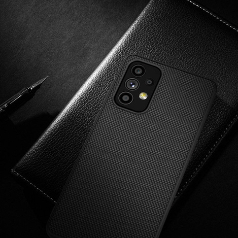 Nillkin Textured Case eine strapazierfähige, verstärkte Hülle mit Gelrahmen und Nylon auf der Rückseite des Samsung Galaxy A73 schwarz
