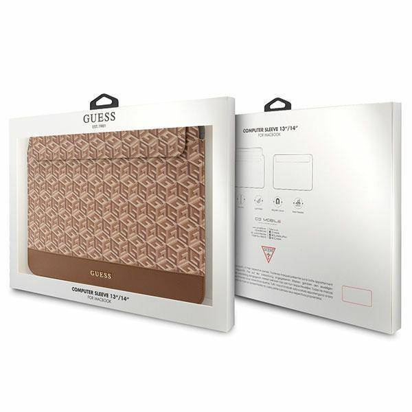 Guess GCube Stripes Tasche für einen 14-Zoll-Laptop – braun