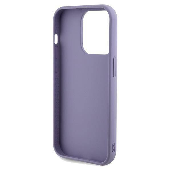 Guess Pailletten-Schriftzug-Metallgehäuse für iPhone 14 Pro Max – Lila