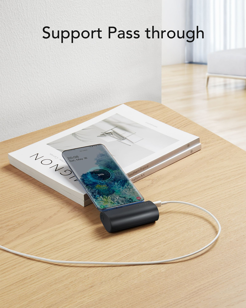 Bateria zewnętrzna (Powerbank) VEGER PlugOn - 5000mAh z wbudowanym złączem Typ C PD 20W (W0556P)