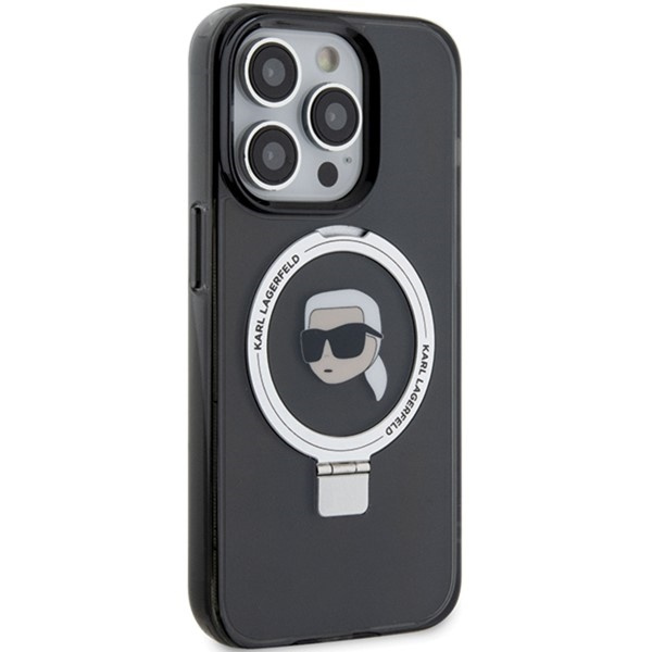 Karl Lagerfeld KLHMP15XHMRSKHK iPhone 15 Pro Max 6,7" schwarz/schwarz Hardcase Ring Stand Karl Head MagSafe