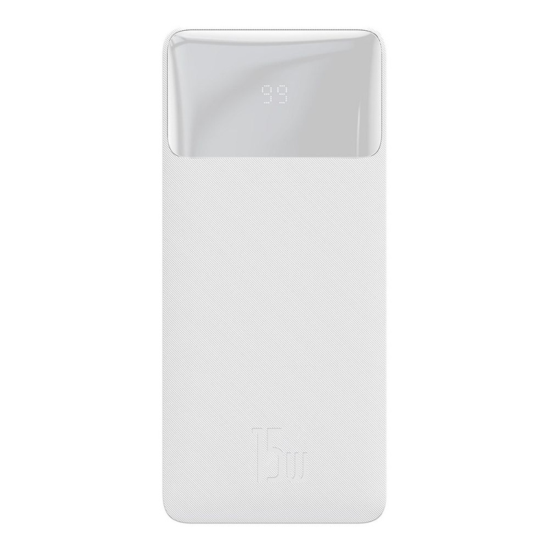 Baseus Bipow powerbank with display 30000mAh 15W white (Overseas Edition) + USB-A - Micro USB cable 0.25m white (PPBD050202)