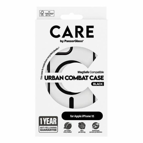 CARE by PanzerGlass Urban Combat Case MagSafe Hülle für iPhone 15 – Schwarz