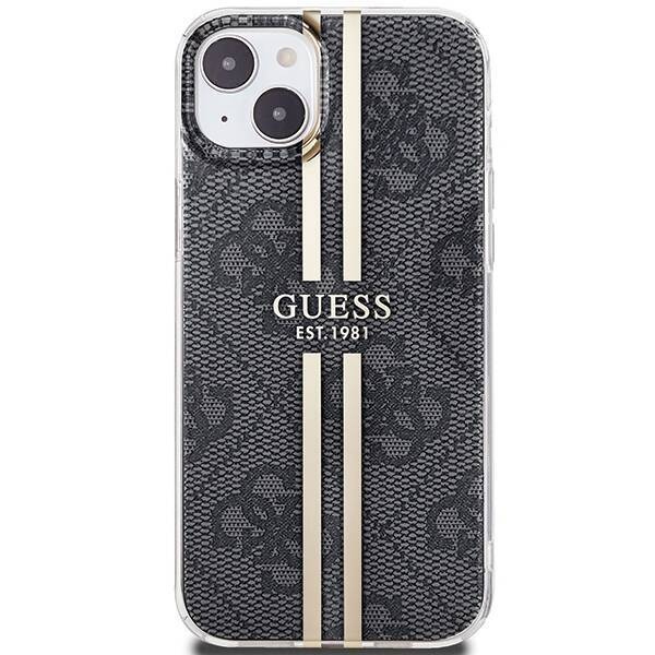 Oryginalne Etui GUESS Hardcase GUHCP15MH4PSEGK do iPhone 15 Plus (4G Gold Stripe / czarny)