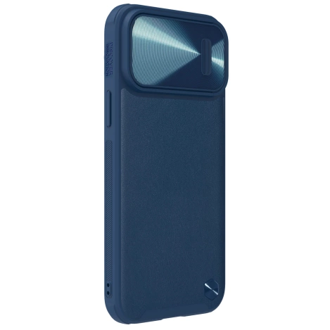 Nillkin CamShield Leather S Case iPhone 14 Pro case with camera cover blue