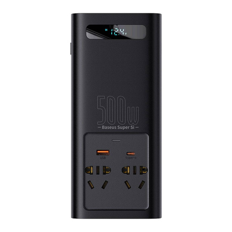 Baseus Auto-Wechselrichter 150W 12V / 500W 220V (EU- und CN-Stecker) schwarz (CGNB000101)