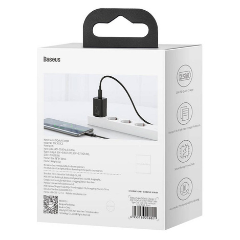 Baseus Super Si  Quick Charger 1C 25W EU Black