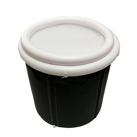 Składana przenośna dmuchana wanna balia do kąpieli 75 x 80 cm czarna