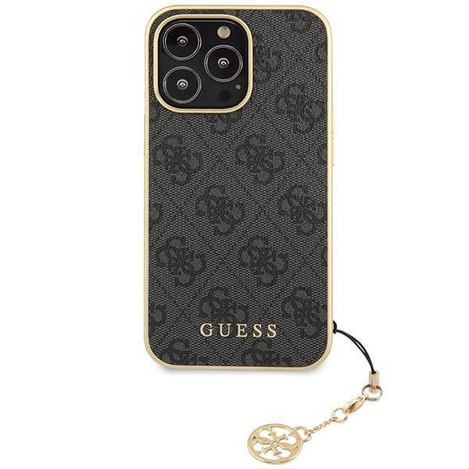 Guess GUHCP15LGF4GGR iPhone 15 Pro 6,1" grau/graues Hardcase 4G Charms Collection