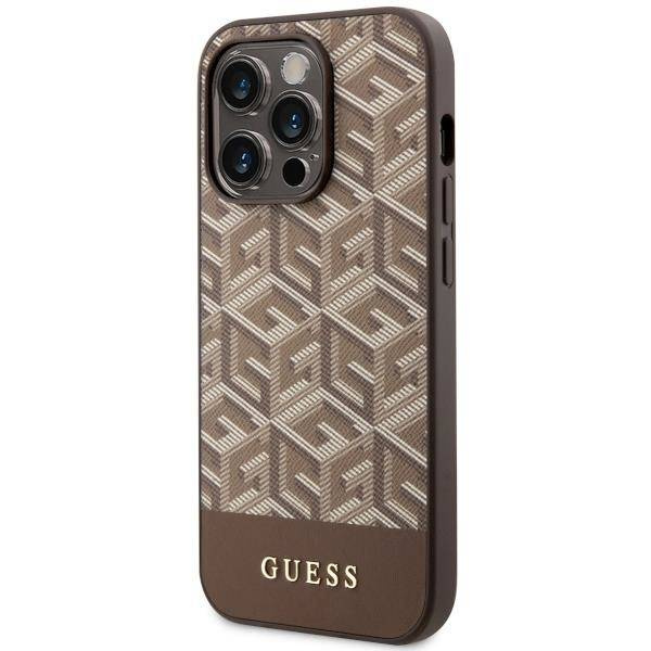 Guess GUHMP14XHGCFSEW iPhone 14 Pro Max 6.7&quot; brown/brown hard case GCube Stripes MagSafe
