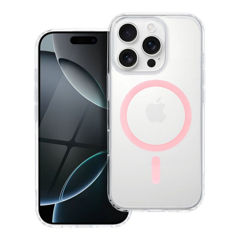Drop Glue Colorful Ring Mag Cover kompatybilny z MagSafe pasuje do IPHONE 12 PRO MAX różowy