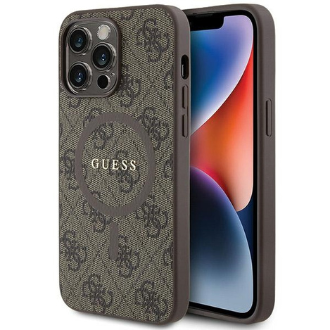 Oryginalne Etui GUESS Hardcase GUHMP13LG4GFRW do iPhone 13 Pro (Kompatybilny z Magsafe / 4G Ring classic logo / brązowy)