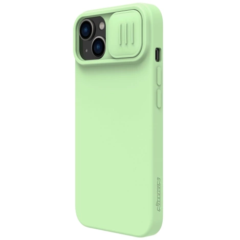 Nillkin CamShield Magnetische Silikonhülle iPhone 14 Plus Magnetische MagSafe-Abdeckung mit Kameraschutz Grün