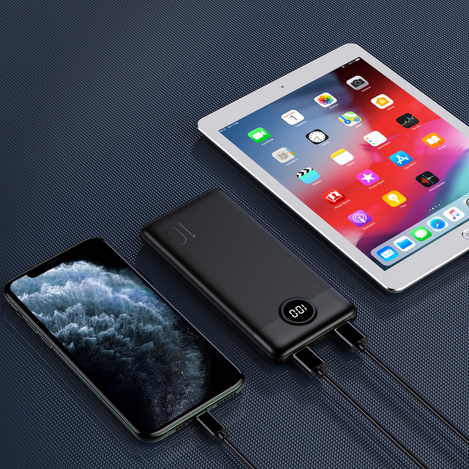 Bateria zewnętrzna (Powerbank) VEGER L10 - 10 000mAh LCD czarny (W1105)