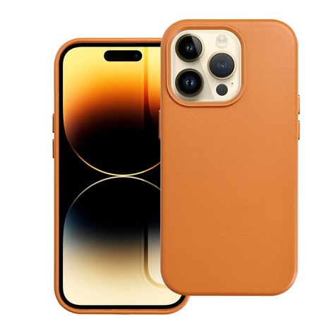 Futerał LEATHER MAG COVER kompatybilny z MagSafe do IPHONE 16 Plus pomarańczowy