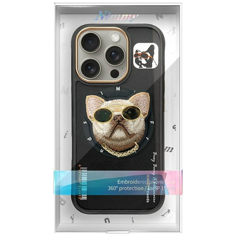 Etui Nimmy Glasses Cool Dog MagSafe do    iPhone 16 Pro Max czarny