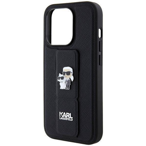 Karl Lagerfeld nakładka do iPhone 13 Pro 6,1" KLHCP13LGSAKCPK HC GRIPSTAND SAFFIANO KC PINS czarna