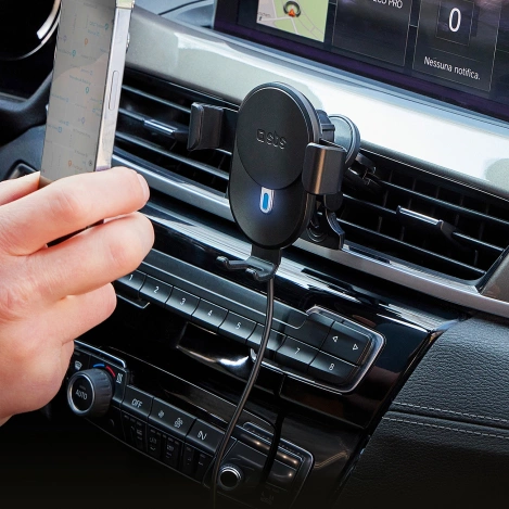 Smartphone-Halterung mit SBS-Induktionsladegerät TESUPWIR10CLIPSTG 10W - Schwarz