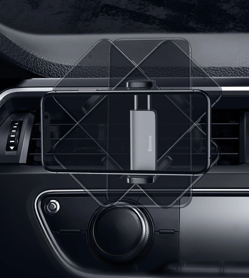 Uchwyt Samochodowy do Kratki Nawiewu / Wentylacyjnej Baseus Steel Cannon Air Outlet Car Mount (SUGP-01) czarny