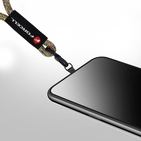 Smycz do telefonu na nadgarstek z regulacją długości Forcell F-Design R10X40 (max 20cm w pętli) zielono różowo fioletowa