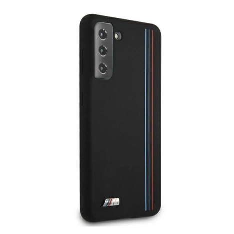 Etui BMW BMHCS21MSIVTBK S21+ G996 czarny/black Silicone Stripes M Collection