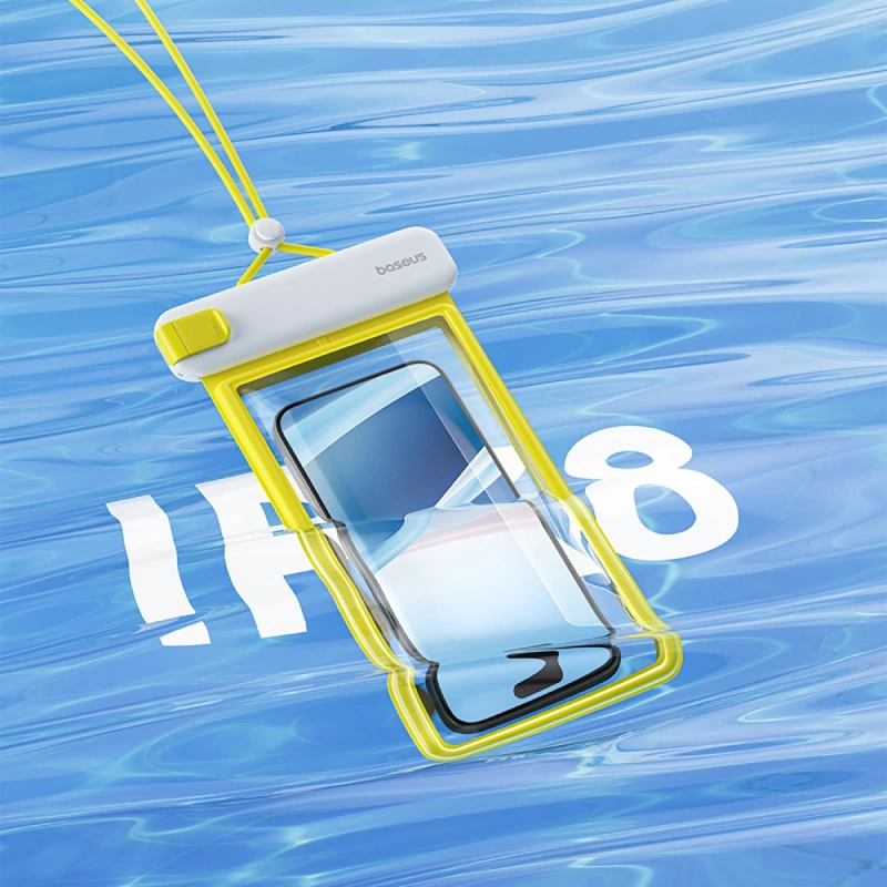 Baseus DeepDive-Gehäuse wasserdicht IPX8 mit 4 Dichtungsschichten – weiß und gelb