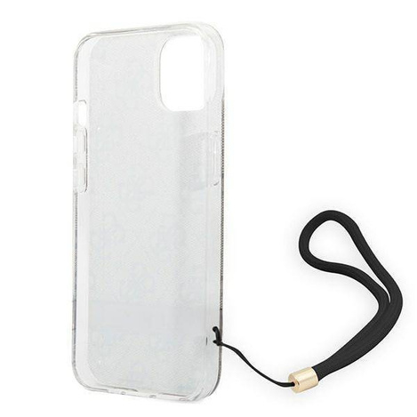 Oryginalne Etui IPHONE 14 PLUS Guess Hardcase 4G Print Strap (GUOHCP14MH4STW) brązowe