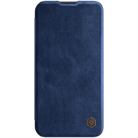 Nillkin Qin Leder Pro Hülle iPhone 14 Plus Kamerahülle Holsterhülle Klapphülle Blau