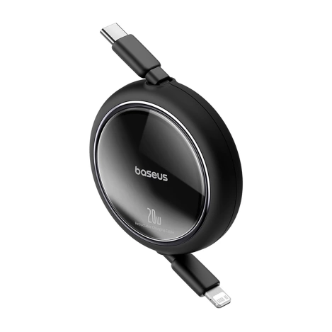 Baseus Free2Pull einziehbares USB-C/ Lightning -Kabel 20 W 1 m – schwarz