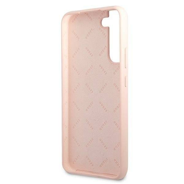 Guess GUHCS22MLSLMGPP S22 + S906 pink / pink hardcase Silicone Script Metal Logo