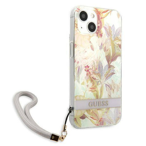 Guess GUHCP13SHFLSU iPhone 13 mini 5,4" fioletowy/purple hardcase Flower Strap