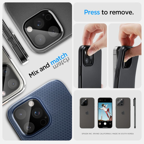 Spigen Optik. TR Camera Protector Kamera aus gehärtetem Glas (2 Stück) iPhone 14 Pro / 14 Pro Max schwarz