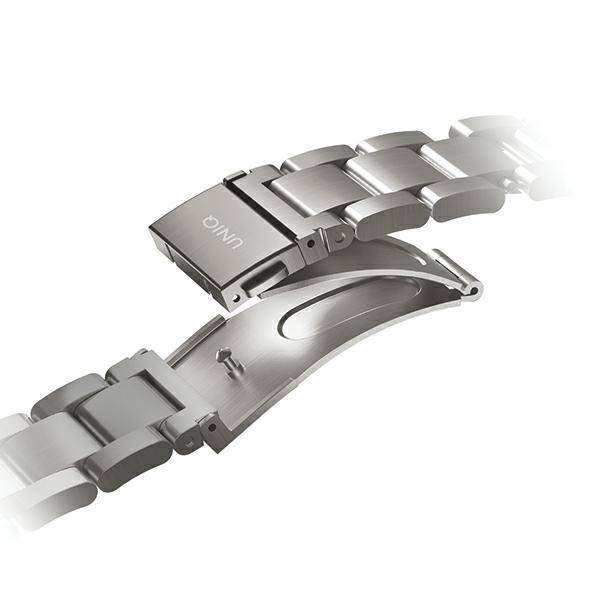 Armband für APPLE WATCH 4 / 5 / 6 / 7 / 8 / SE / ULTRA (42 / 44 / 45 / 49 MM) UNIQ Osta Stainless Steel silber