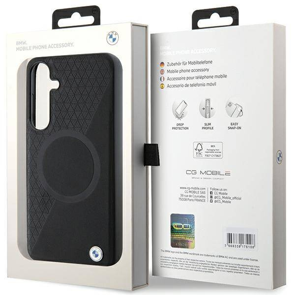 BMW BMHMS24S23RTPK S24 S921 black/black hardcase Signature Leather Half Textured &amp; Circle MagSafe