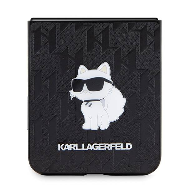 Oryginalne Etui KARL LAGERFELD Hardcase KLHCZF5SAPCHNPK do Samsung Z Flip 5 (Saffiano Mono Choupette PIN / czarny)