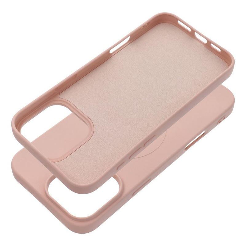 Futerał SILICONE MAG COVER (big hole) kompatybilny z MagSafe do IPHONE 16 Pro Max różowy