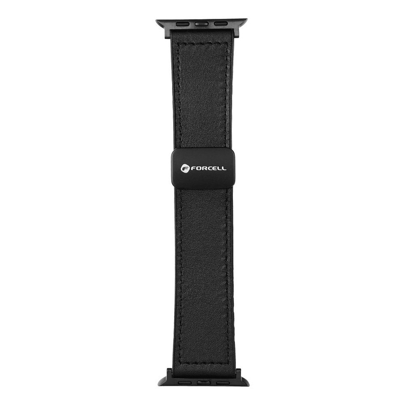 Pasek do Apple Watch Forcell F-Design FA21 skóra ekologiczna 42 / 44 / 45 / 49 mm czarny
