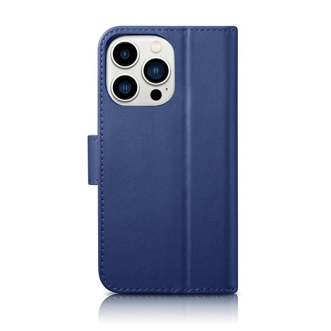 iCarer Wallet Case 2in1 iPhone 14 Pro Max Leather Flip Cover Anti-RFID blue (WMI14220728-BU)
