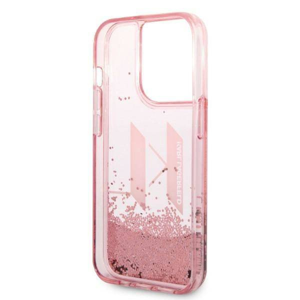 Karl Lagerfeld Liquid Glitter Big Logo Case - Etui iPhone 14 Pro (różowy)