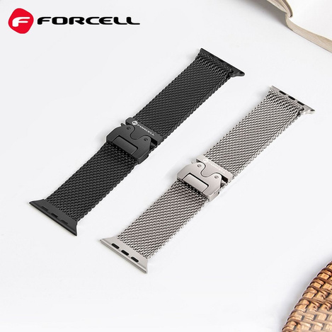 Pasek do Apple Watch Forcell F-Design FA11 zatrzask stal 38 / 40 / 41 mm srebrny