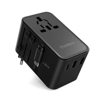 Choetech PD5021 45W EU/US/AUS/UK Reiseadapter mit integriertem USB-C-Kabel – Schwarz