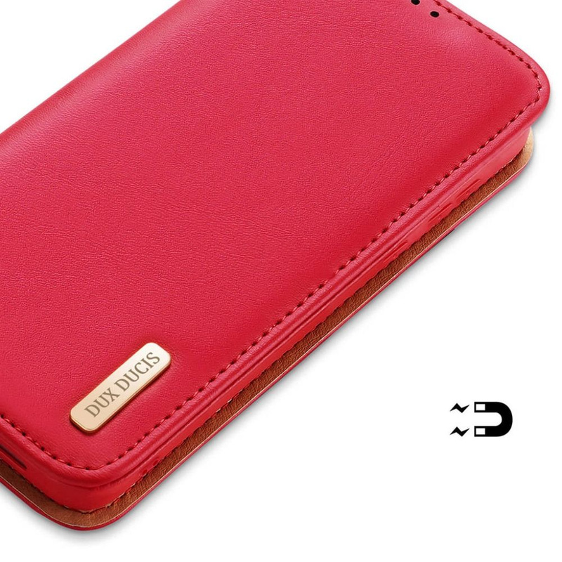 DUX DUCIS Hivo - skórzane etui portfelik do Samsung Galaxy S23 Plus czerwone