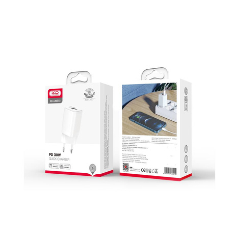 XO ładowarka sieciowa L96 PD 30W QC 3.0 18W 1x USB 1x USB-C biała