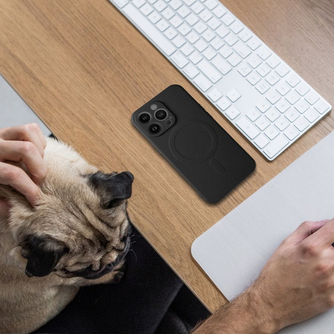 Etui do iPhone 14 Pro Max czarne MagSafe + Szkło na ekran + Szkło na aparat
