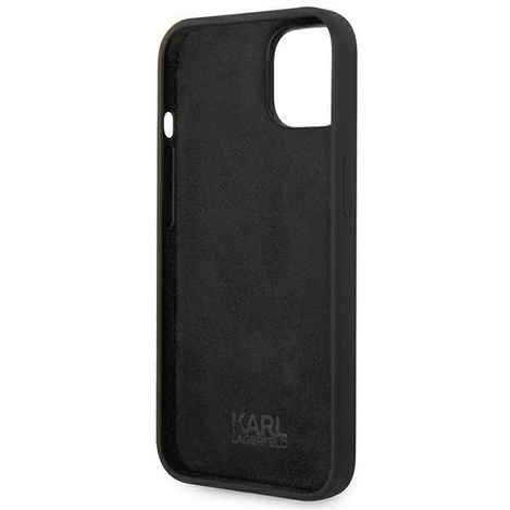 Original Handyhülle IPHONE 14 PLUS Karl Lagerfeld Hardcase Silicone Choupette Body (KLHCP14MSLCTBK) schwarz
