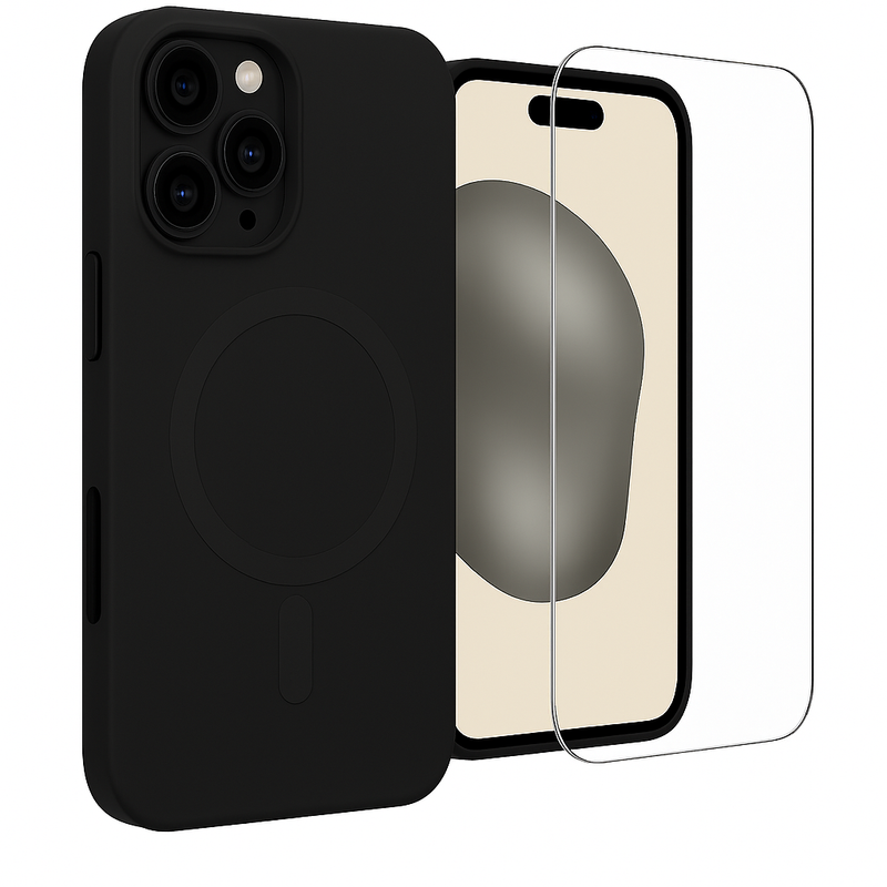 Etui do iPhone 16 Pro czarne MagSafe + Szkło
