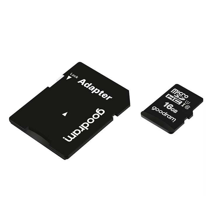 Goodram Microcard 16 GB karta pamięci micro SD HC UHS-I class 10, adapter SD (M1AA-0160R12)