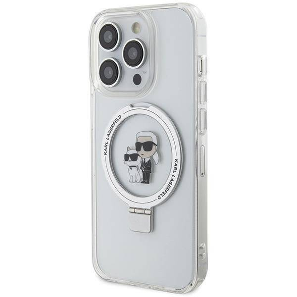 Karl Lagerfeld KLHMP14LHMRSKCH iPhone 14 Pro 6.1&quot; white/white hardcase Ring Stand Karl&amp;Choupette MagSafe