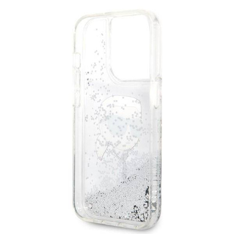 Karl Lagerfeld Liquid Glitter NFT Karl's Head - Etui iPhone 14 Pro Max (srebrny)