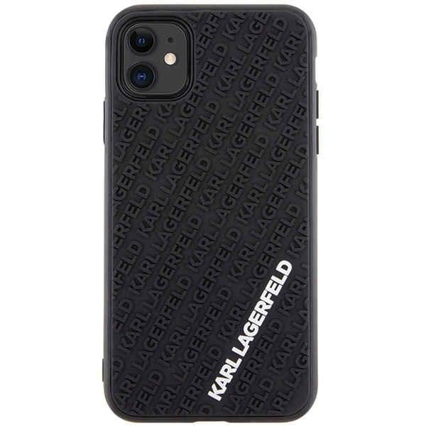 Karl Lagerfeld KLHCN613DMKRLK iPhone 11 / Xr 6,1" schwarz/schwarzes Hardcase 3D Rubber Multi Logo